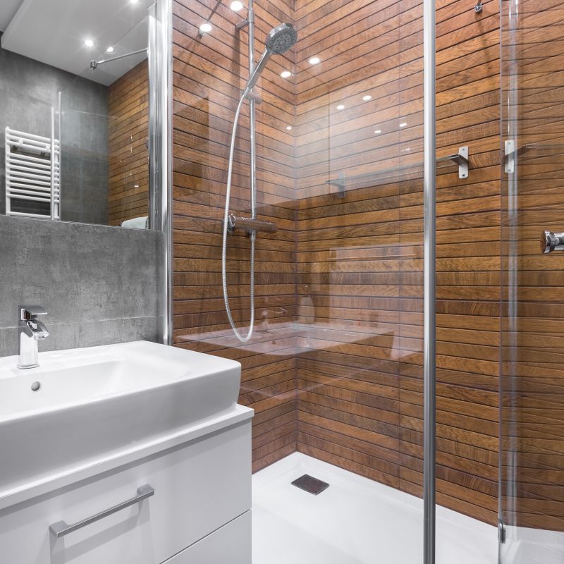 Elegant Shower with Glass Panel